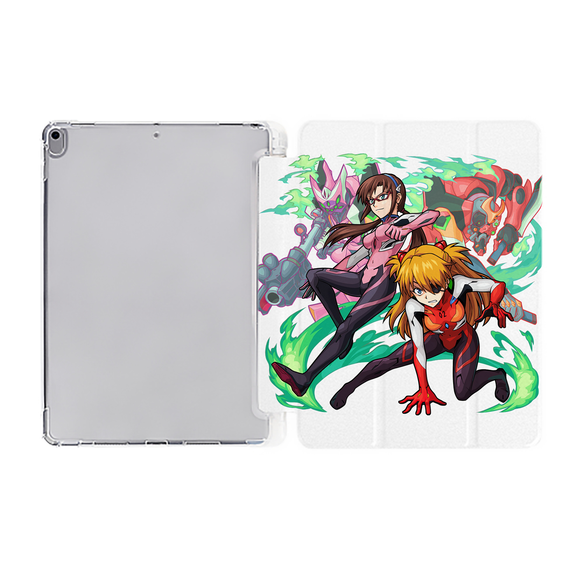 （画像用） EVA 新世紀エヴァンゲリオン IPad ケース ペン収納付き 三つ折りスタンド PUレザー×シリコン 対応機種9.5/10.5/10.9インチ